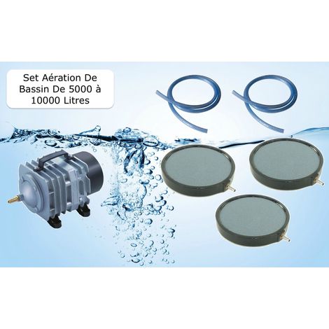 Set aération bassin 4200 l/h 3 diffuseurs 20 cm de 5000 à 10000 litres (1/5)