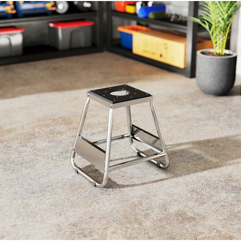 Caballete para motocicleta 41.5x43x11 cm, soporte hasta 500 kg, base antideslizante, acero, gris (1/5)