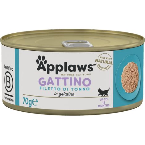 Applaws Natural Wet Kitten Food, Tuna in Jelly Tin, 70 g (Pack of 24) (Packaging May Vary) (1/5)