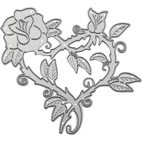 Rosa Herz-Stanzform aus Metall für Scrapbooking, DIY-Karten und Alben – Dekorative Prägeformen (1/5)