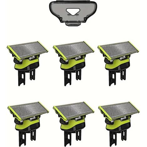6 - Lame De Rasoir - Tête De Rechange - Compatible Philips One Blade - Coupe Précise Et Douce - Pour Rasage Quotidien Et Barbe - Argent - 2,5x1,5cm