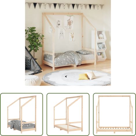 vidaXL Massivholz Kinderbett - Kinderbett 70x140 cm Massivholz Kiefer (1/5)