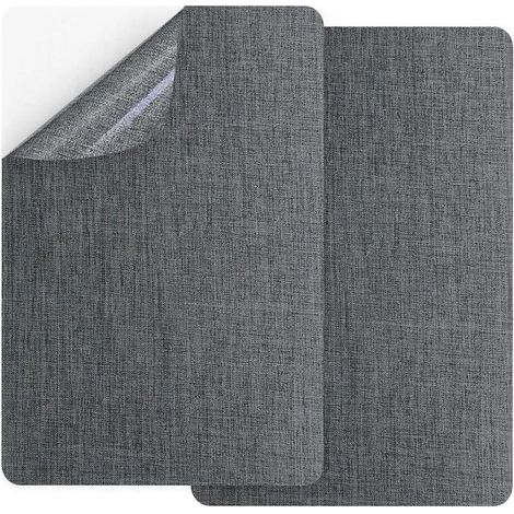 2 parches autoadhesivos para reparación de textiles - Gris oscuro - 20 x 28 cm - Para sofá, tienda de campaña, muebles, asiento de coche