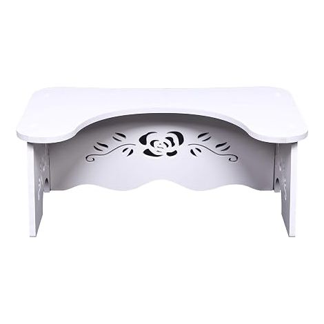 Tabouret Toilette Plaque Bois Plastique 17,5cm Marche Pied WC Antidérapant Charge 60kg Posture Squat Contre Constipation Hémorroïdes Tabouret Compact pour Adultes Enfants Salle de Bain (1/5)