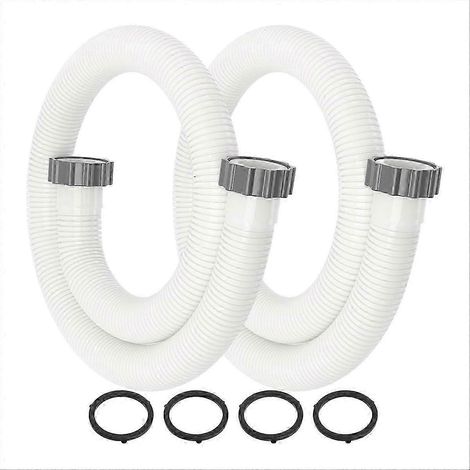 Ensemble de 2 tuyaux de piscine compatibles avec les piscines hors sol, diamètre 3,8 cm (1,5 pouce), longueur 150 cm (59 pouces). Accessoire de rechange pour piscines DI. WHBYV (1/4)