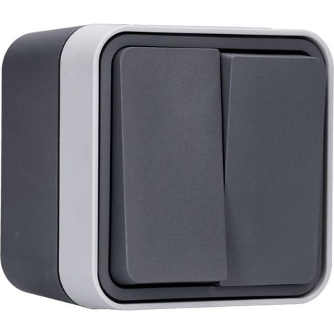 HAGER WNC042 INTERRUPTEUR SÉRIE W.1 POUR PIÈCES HUMIDES GRIS