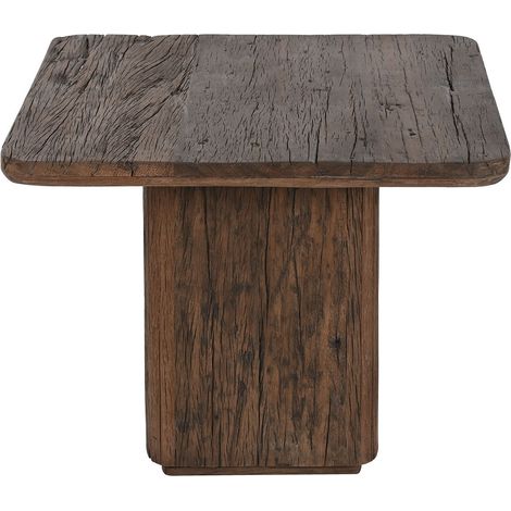 Table d'appoint en bois recyclé coloris naturel - longueur 41 x profondeur 41 x Hauteur 50 cm (1/5)