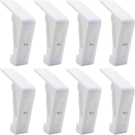 8 Pièces Pinces à Nappe en Plastique Blanc pour Table dExtérieur - Pinces Réglables à Ressort pour Nappe de Jardin Pique-Nique (1/4)