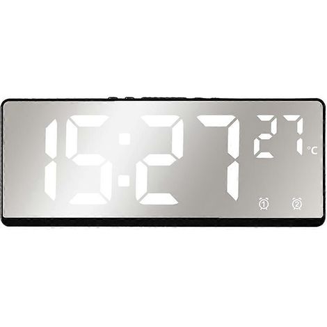 Horloge numérique multifonctionnelle pratique pour la gestion du temps, lampe de chevet blanche (1/5)
