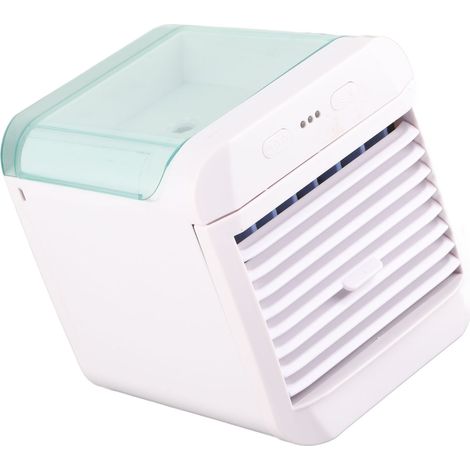 Mini-Ventilator/Klimaanlage mit 3 Geschwindigkeitsstufen, USB-Anschluss, blau, mit Luftbefeuchter und Nachtlicht (1/5)
