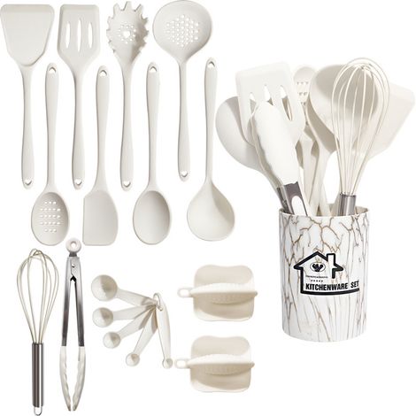 Ensemble d'ustensiles de cuisine en silicone, résistants à la chaleur, antiadhésifs, pour la cuisson et la pâtisserie. (1/5)