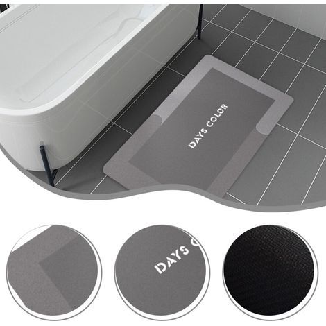 Tapis de bain moderne Honeeladyy, absorbant, antidérapant et à séchage rapide, pour salle de bain, devant la baignoire ou dans la salle de douche. (1/5)