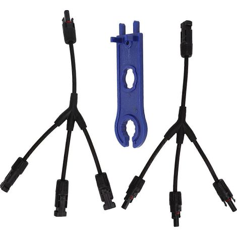 2 Stück Y-Verzweigungs-Solar-PV-Steckverbinder mit Schraubenschlüssel, Stecker und Buchse, Schnellverbinder, IP67 wasserdicht, 1500 VDC, MMM