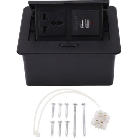 Prise de Table dissimulée multiprise 2 Ports USB prise de bureau universelle à rebond 250V pour l'école de bureau (1/5)