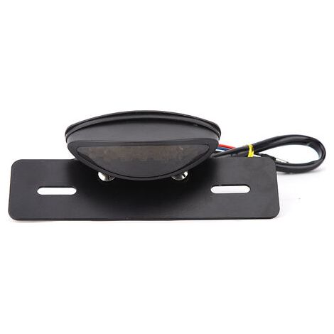Luz trasera LED retro universal para motocicleta, luz indicadora de freno y matrícula (negra) (1/5)
