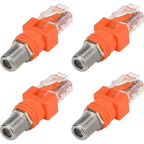 Adaptateurs coaxiaux vers Ethernet, lot de 4 convertisseurs RF femelle coaxiale vers RJ45 mâle, adaptés aux testeurs de ligne - YuJia (1/5)