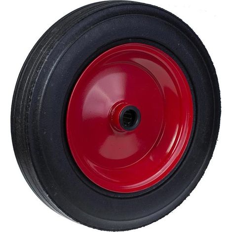 Wheel - 400mm - Steel center - Black rubber - Load 500kg