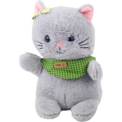 Peluche gatto grigio, 22 cm
