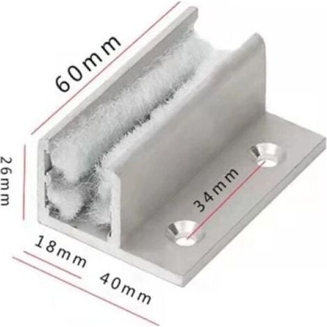 2pcs Guide Porte Coulissante en Verre Guide de Sol Rouleau de Sol Guide de Guidage Rouleau Système de Porte Coulissante Accessoires, Guide de sol pour porte coulissante Réglable pour Porte et (1/3)