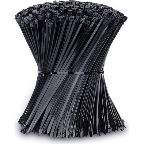 1000pcs 18kg Black Pull Resistant Cable Ties for Indoor and Outdoor Use - 200 x 3.6mm (1/5)