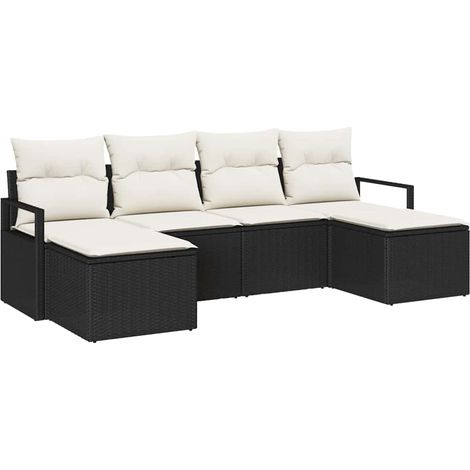 Maison Exclusive - Sofa Set 6 pcs Schwarz Poly-Rattan