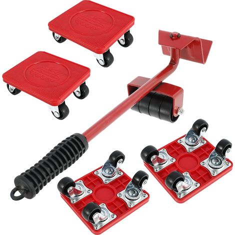 5 pcs Kit de Deplace Meuble Lourd Sans Effort avec 8 Rouleau à 360 Degrés Kit de Glissières Convient Lève-Meubles Robuste pour Déplacer des Objets Lourds 400 kg (1/5)