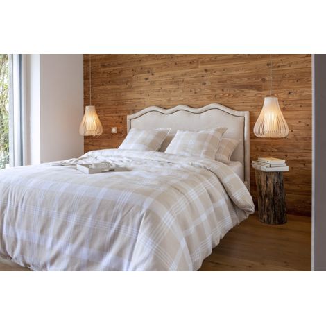 Housse de couette "Hector" toutes dimensions Flanelle de Coton tissée teinte l'Effet Papillon -  - Housse de couette 240 x 220 cm