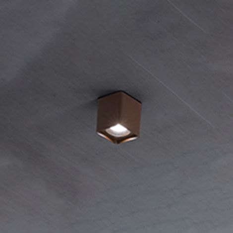 Plafoniera Da Esterno Moderna Brick Metallo Ruggine Vetro 1 Luce Gu10 (1/2)