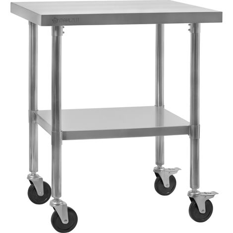 Mesa de acero inoxidable Mahlzeit  70 x 60 x 85 cm  Mesa de trabajo, mesa de cocina, preparaciÃ³n