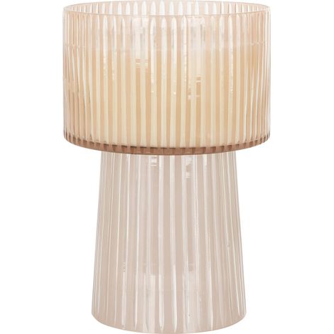 Photophore raffiné en verre transparent senteur santal - Transparent beige élégant (1/5)