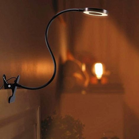 Ansteckbare LED-Schreibtischlampe für Livestreaming, Augenschutz, Lesen, Arbeiten, Beauty, Nageldesign, Selfies, individuelle USB-Lampe, schwarz (1/5)