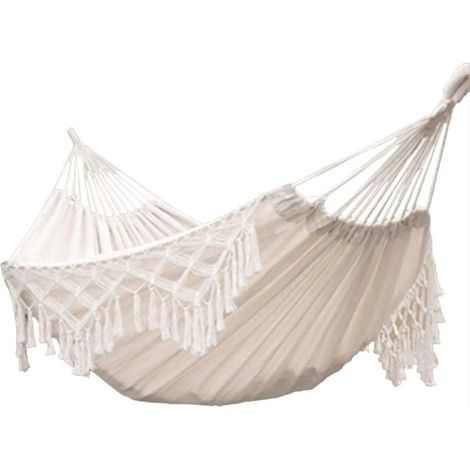 Hamac de jardin en coton doux avec sac à dos, idéal pour le jardin, la véranda, les voyages, le camping (21,5 m) (1/5)
