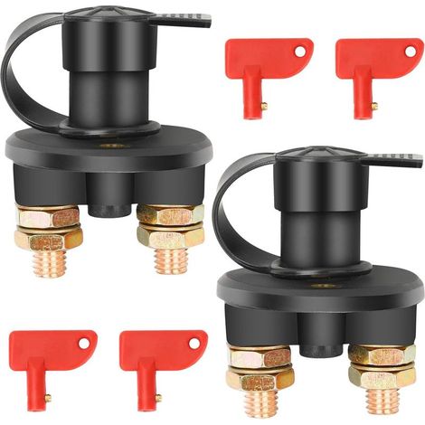 2pcs 12v/24v Battery Circuit Breaker ON/OFF Switch Car Battery Disconnect Switch for Yacht, Boat, Truck, Bus, RV, Car, Motorcycle (1/5)