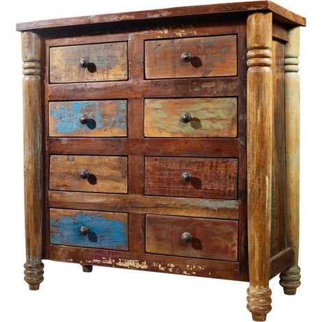 Kommode Altholz 80x42x85 mehrfarbig lackiert FABLE 09