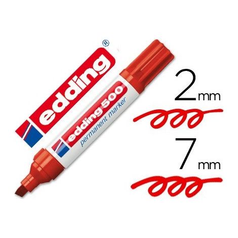 Edding Permanentmarker 500 rot Strichbreite 2 - 7mm Keilspitze