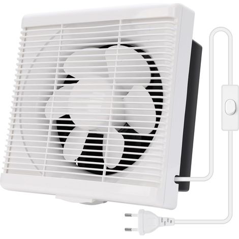 325mm Ventilateur Extracteur d'Air à Volets, Extraction Mural Silencieux Grande Volume d'Air Ventilateur Salle de Bain avec Interrupteur pour Cuisine Maison Garage Industriel, VMC (1/5)