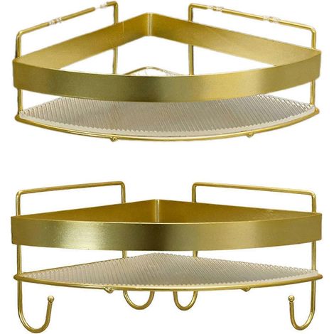Ensemble d'étagère d'angle pour douche, antirouille, convient pour le shampoing, l'après-shampoing, etc. (1/5)