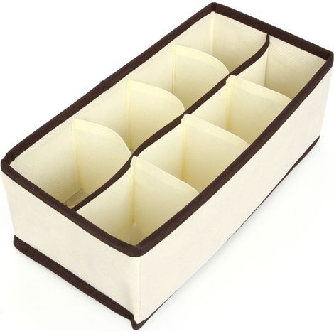 Organizzatore per cassetti pieghevole, divisorio resistente, scatola portaoggetti, porta reggiseni, biancheria intima, calzini (8 scomparti)