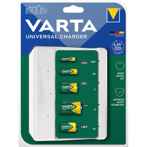 Cargador de Pilas Varta 57658 4 Pilas Universal
