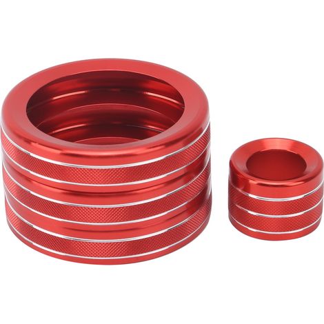 Lot de 4 anneaux décoratifs pour boutons de réglage du volume de la climatisation, compatibles avec Range Rover Evoque 2012-2018, rouge. (1/5)