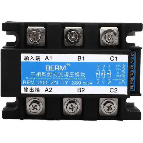 Relais Statique BERM Triphasé 380V Entrée 380V Sortie 200A Module Régulateur de Tension AC Intelligent (1/4)