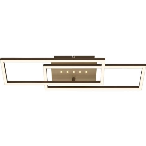 Plafonnier LED avec petits points LED, lumière blanche chaude, plafonnier orientable, lampe LED brun-or, lampe de salon 28W avec fonction mémoire, 560x180x75 mm (LxlxH) (1/3)