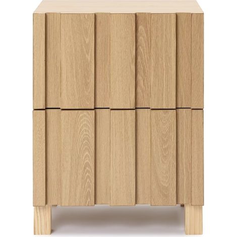 NACHTTISCH Modern mit 2 Schubladen, Eichenfarben, Spanplatte B40 x T30 x H55 cm (1/5)