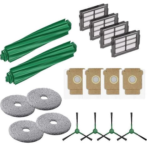Filtre pour aspirateur brosse pour aspirateur Filtre de brosse pour aspirateur filtre de IRobot Roomba Plus 505/405 Combo Robot Aspirateur pièce détachée – 2 Main Brosse – 4 Filtre – 4 Wipe – 4 Side B (1/5)
