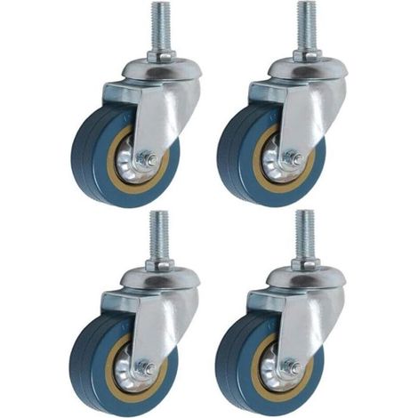 Roulettes pour meubles - OKZ - 75mm M10 - Charge lourde - Pivotante 360° - Lot de 4 (1/4)