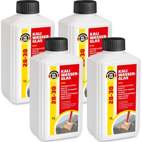 HALBAU Kaliwasserglas HB28-30 Betonimprägnierung Holzschutz Grundierung Konservierung - 4L