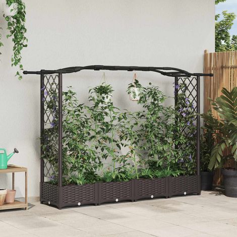 Teenpull – Hochbeet mit Rankgitter und Dach Braun 207 x 40 x 123 cm PP (1/5)