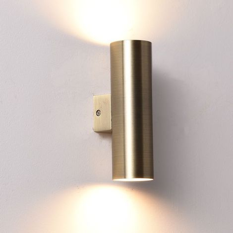 AMXCNOY Applique murale en métal bronze vieilli, modèle haut/bas, avec douille GU10, hauteur 18 cm (1/5)