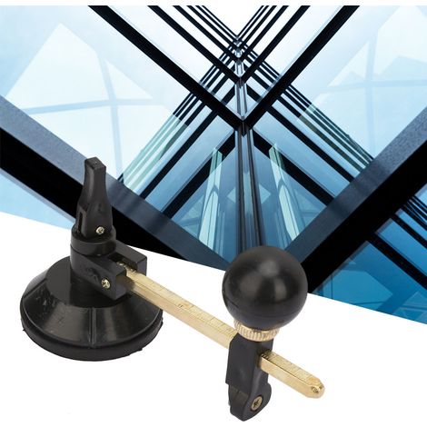 Coupe-verre à 6 roues avec compas et ventouse circulaire (20 cm) (1/5)