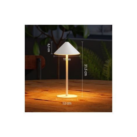 2 lampes de table blanches en métal avec 3 teintes de lumière, recharge USB-A/C et commande tactile pour salon et chambre (1/5)